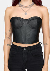 Hana PU Strapless Corset Top