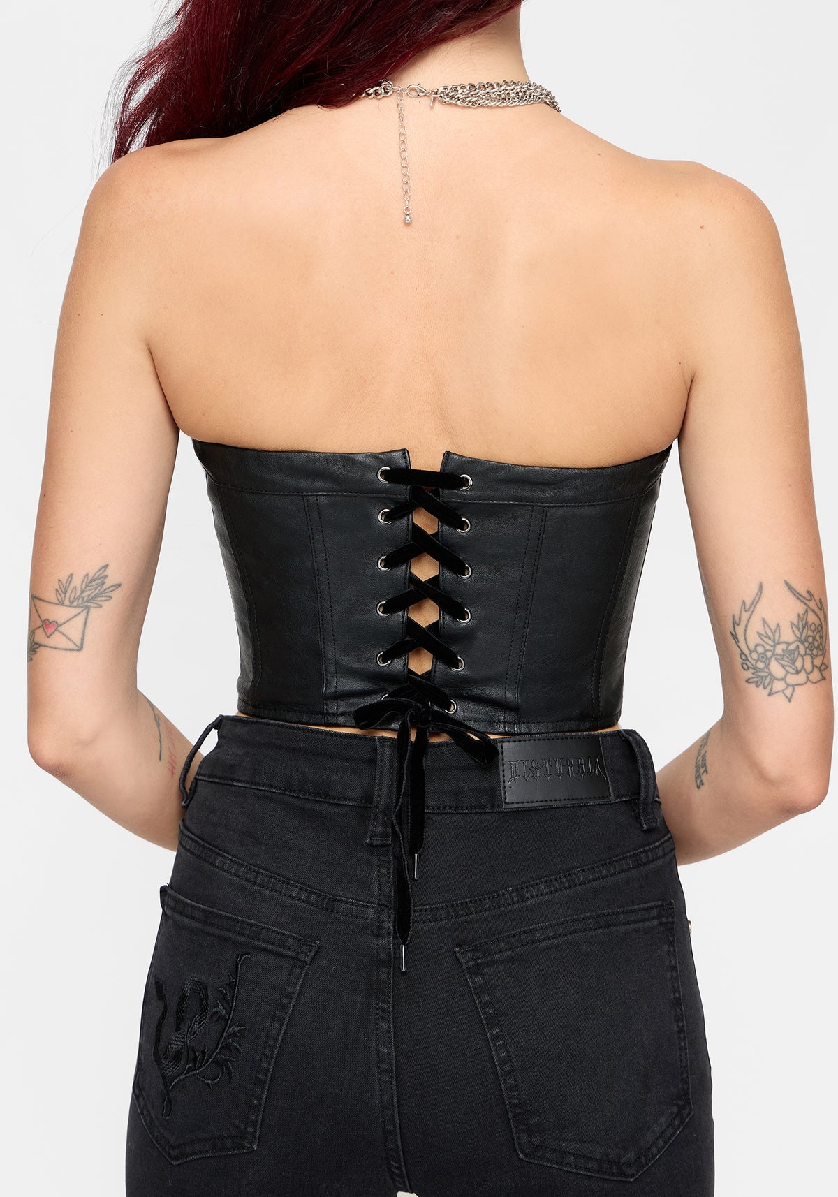 Hana PU Strapless Corset Top