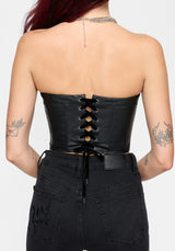 Hana PU Strapless Corset Top