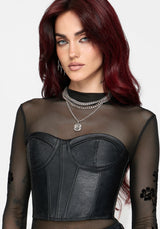 Hana PU Strapless Corset Top