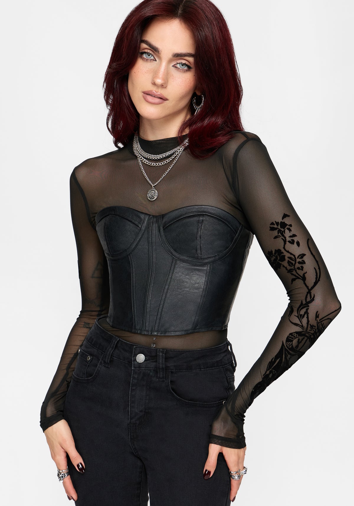 Hana PU Strapless Corset Top