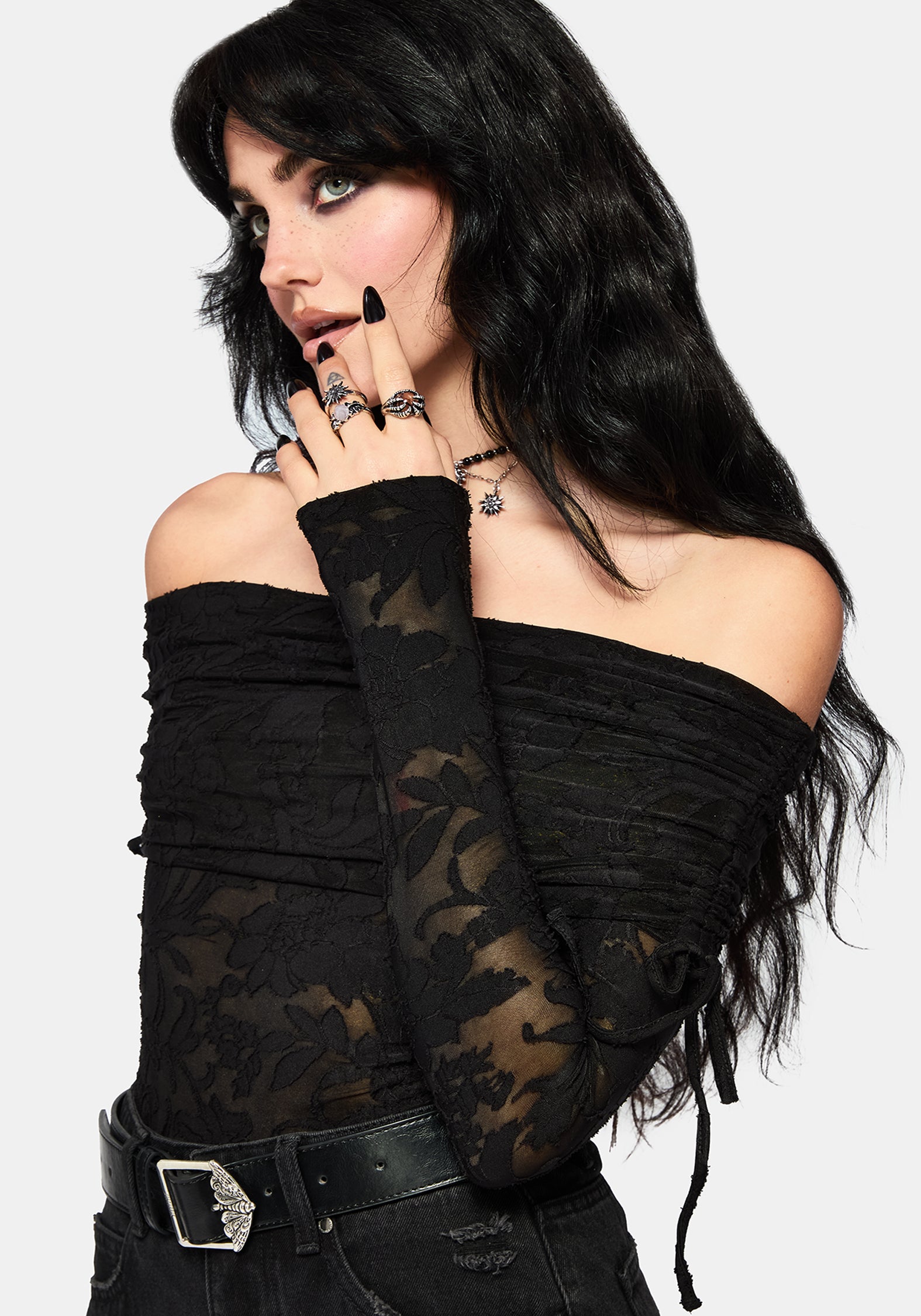 Demi Devore Ruched Off The Shoulder Top