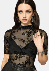 Saski Thorn Jinx Mesh Short Sleeve Top