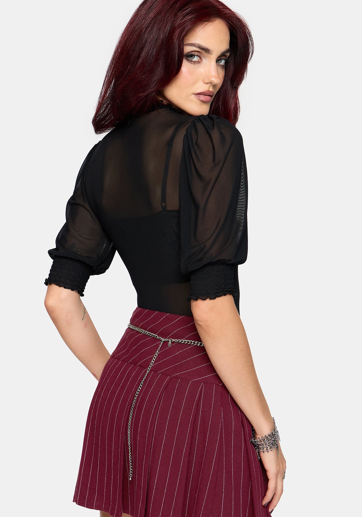 Mave Shirred Mesh Blouse UK 6