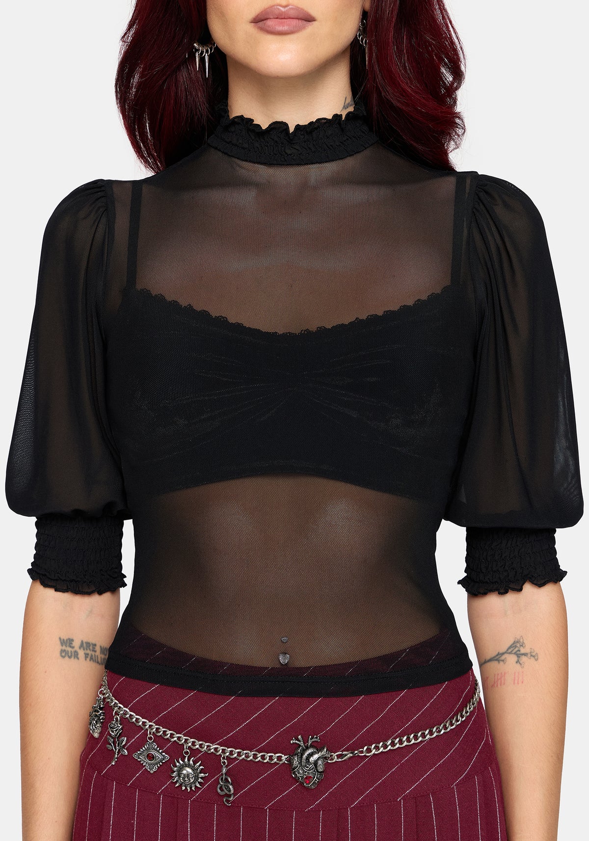 Mave Shirred Mesh Blouse UK 6