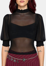 Mave Shirred Mesh Blouse UK 6