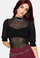 Mave Shirred Mesh Blouse UK 6