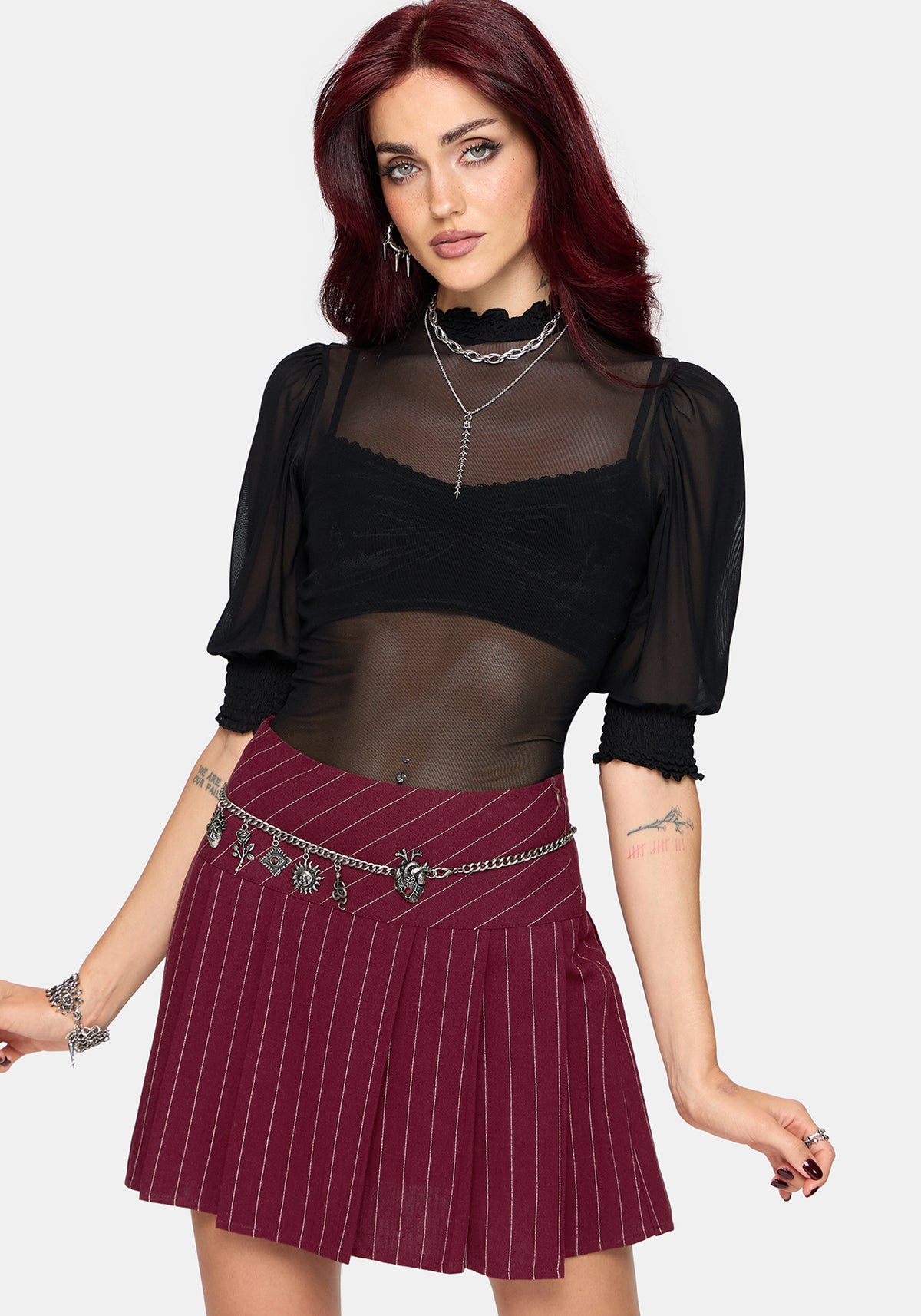 Mave Shirred Mesh Blouse