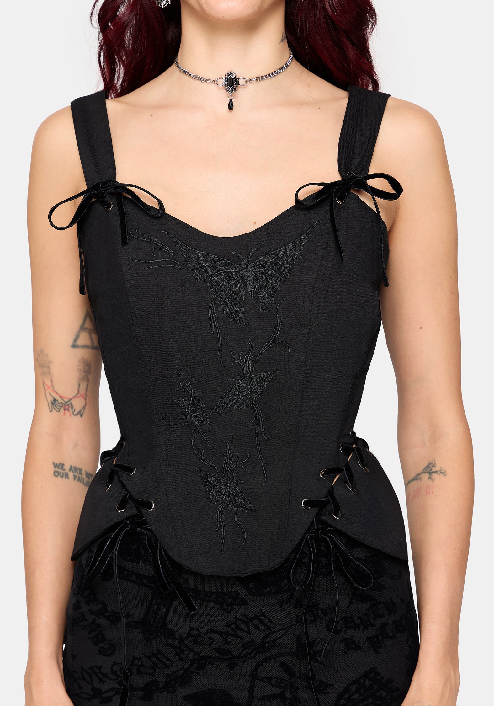 Ember Moth Embroidered Corset Top