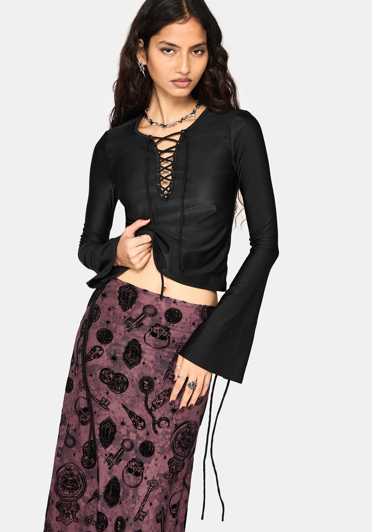 Kaya Lace Up Slinky Top