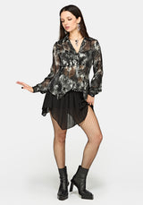 Essie Cinched Jacquard Hanky Hem Shirt