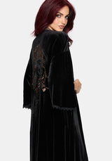 Tigris Embroidered Velour Kimono