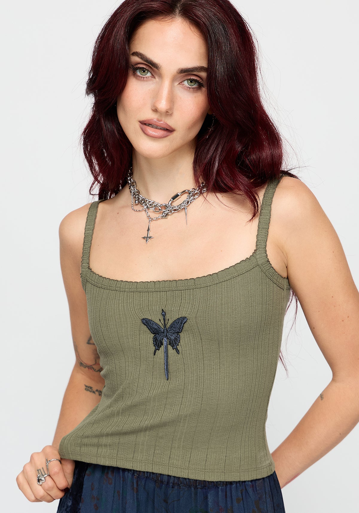Lunar Sword Embroidered Pointelle Cami