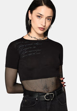 Shae Fishnet Long Sleeve Top