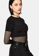 Shae Fishnet Long Sleeve Top
