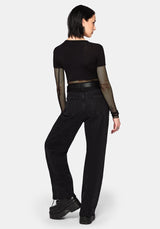 Shae Fishnet Long Sleeve Top