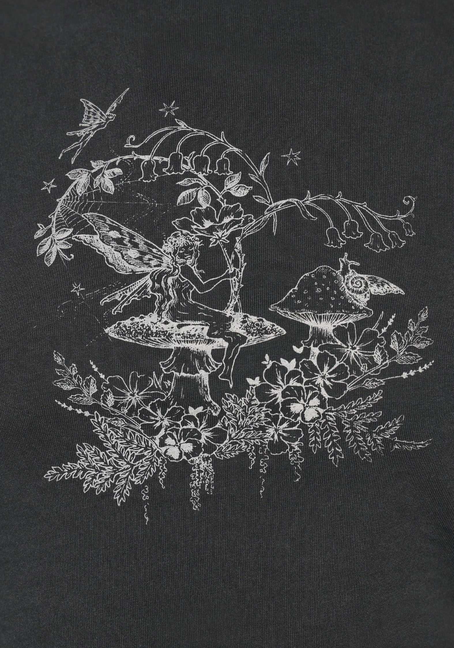 Maypole Fairy Print Crop T-Shirt - Black