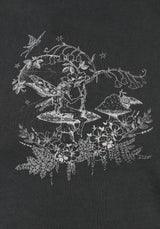Maypole Fairy Print Crop T-Shirt- Black