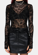 Sanct Flock Mesh Necrosis Long Sleeve Top