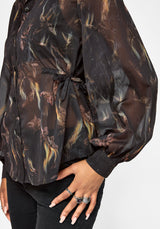Ember Moth Cinch Waist Chiffon Shirt
