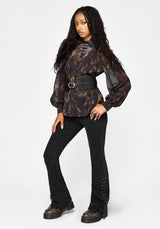 Ember Moth Cinch Waist Chiffon Shirt
