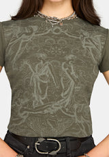 Eleni Mythology Print Ribbed Baby Tee