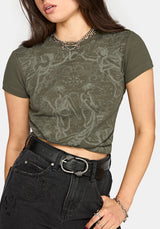 Eleni Mythology Print Ribbed Baby Tee