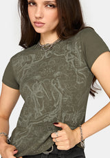 Eleni Mythology Print Ribbed Baby Tee