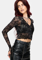 Zuri Button Down Lace Printed Shirt
