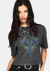 Lunar Sword Embroidered Boxy Tee