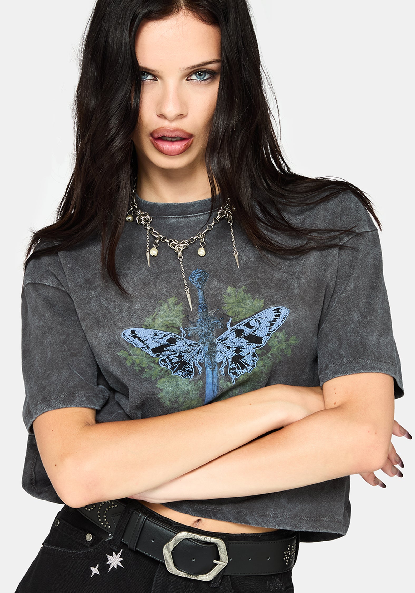 Lunar Sword Embroidered Boxy Tee