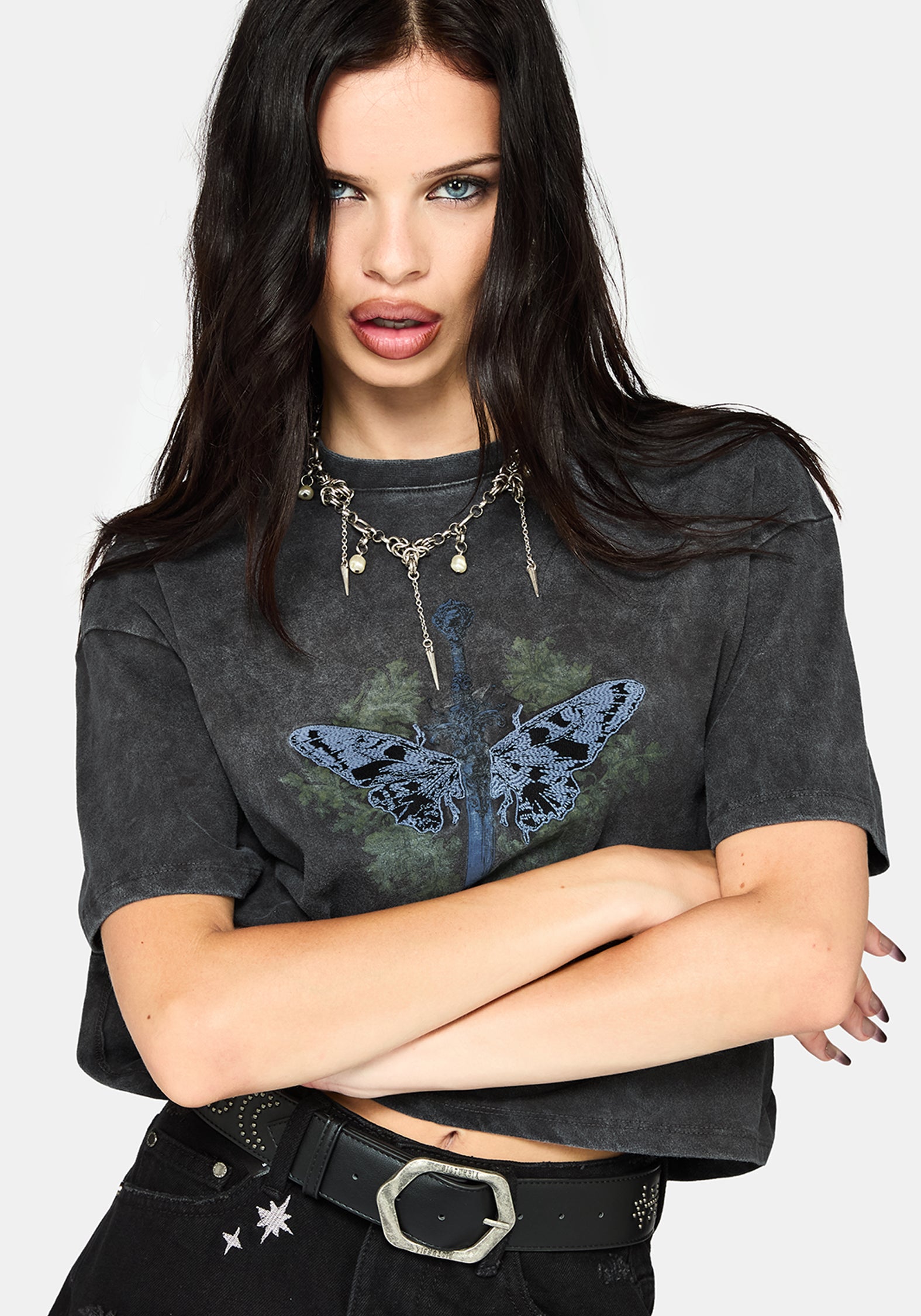 Lunar Sword Embroidered Boxy Tee