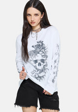 Skulla Long Sleeve Oversized T-Shirt