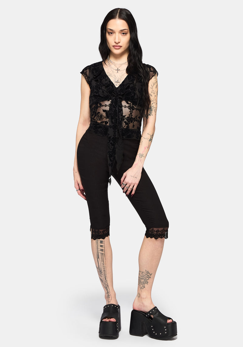 Rose Riot Flock Mesh Blouse – Disturbia