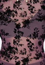 Liora Flock Long Sleeve Mesh Top