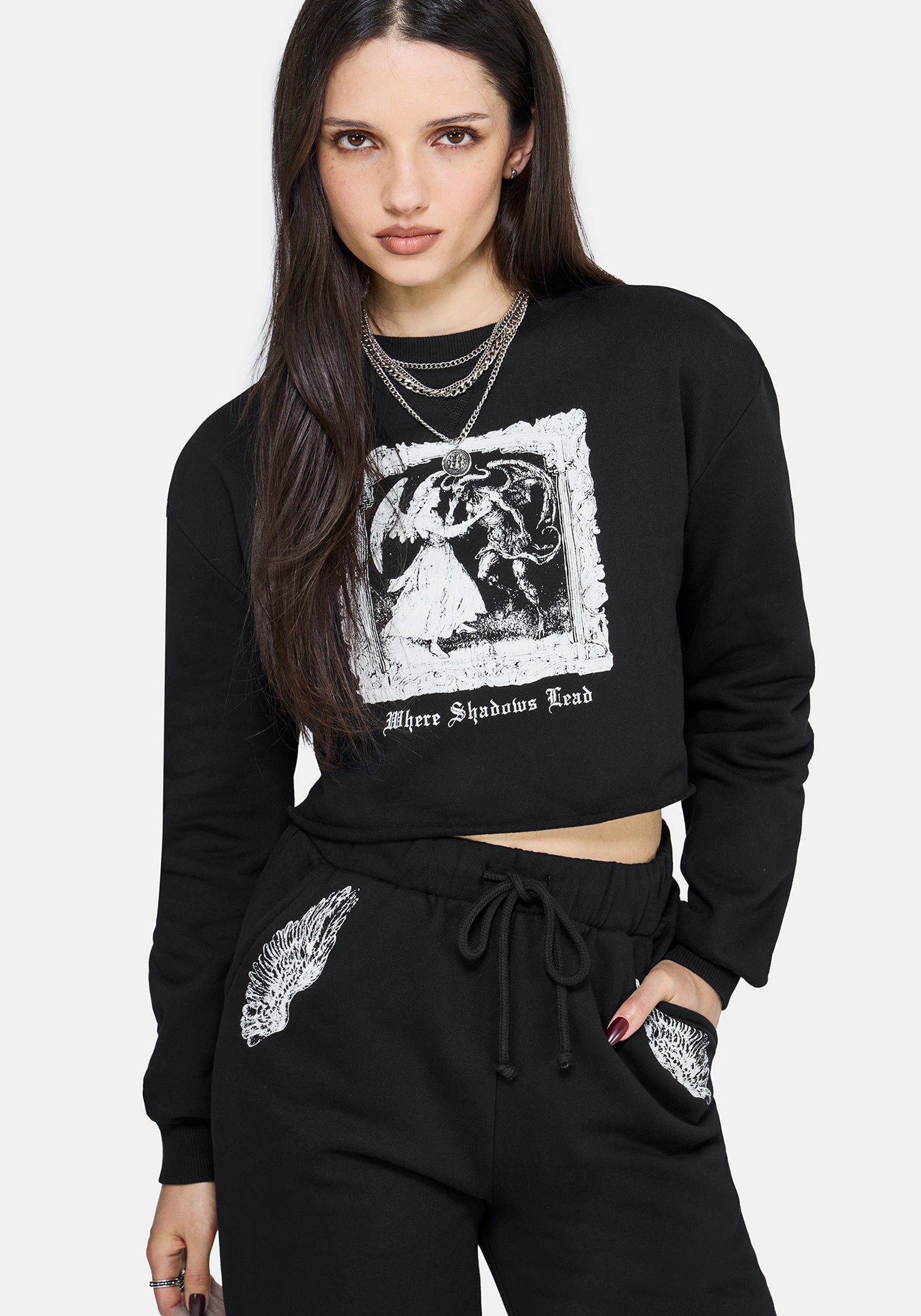 Shadows Crop Sweat Top