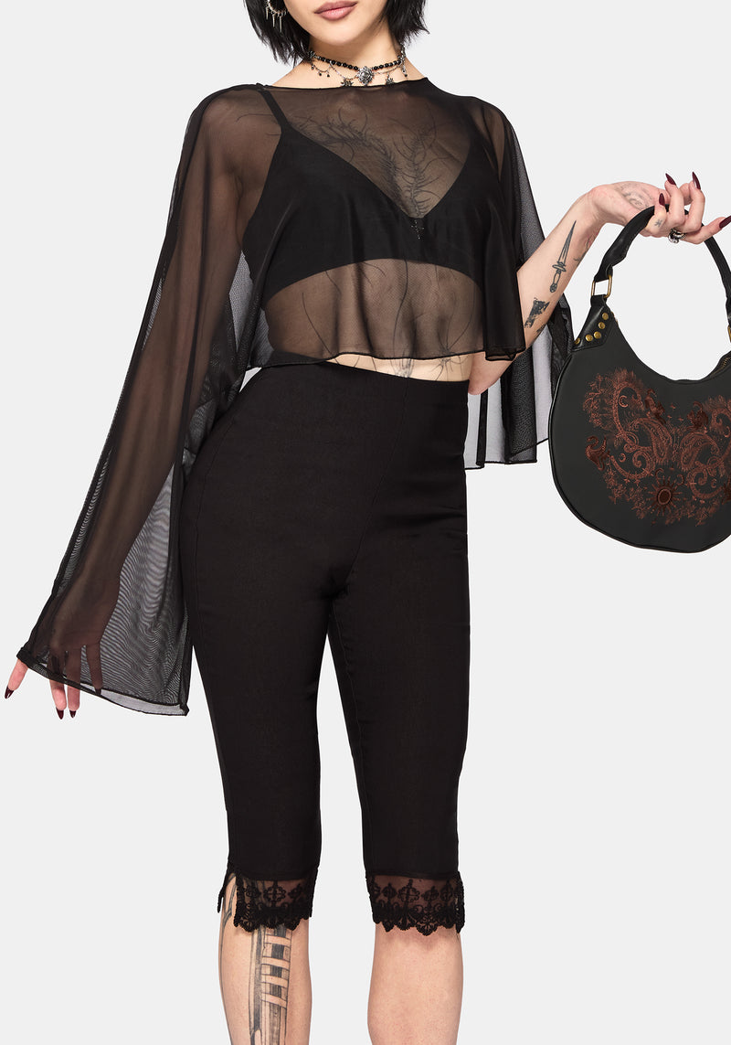 Emmie Black Mesh Poncho – Disturbia