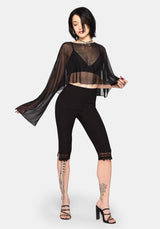 Emmie Black Mesh Poncho