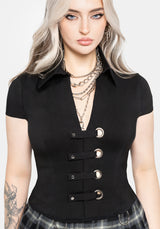 Alina Stripe Bengaline Eyelet Shirt UK 6