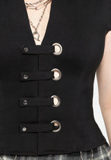Alina Stripe Bengaline Eyelet Shirt UK 6