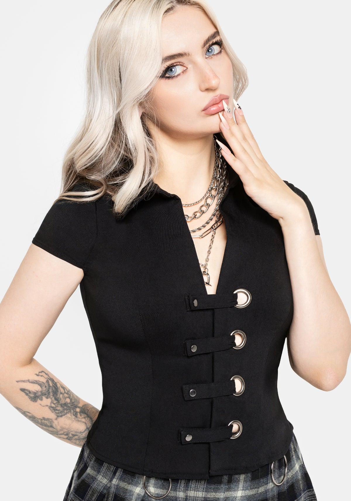 Alina Stripe Bengaline Eyelet Shirt UK 6