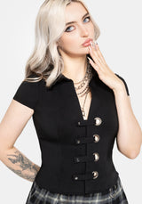 Alina Stripe Bengaline Eyelet Shirt UK 6