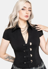 Alina Stripe Bengaline Eyelet Shirt UK 6