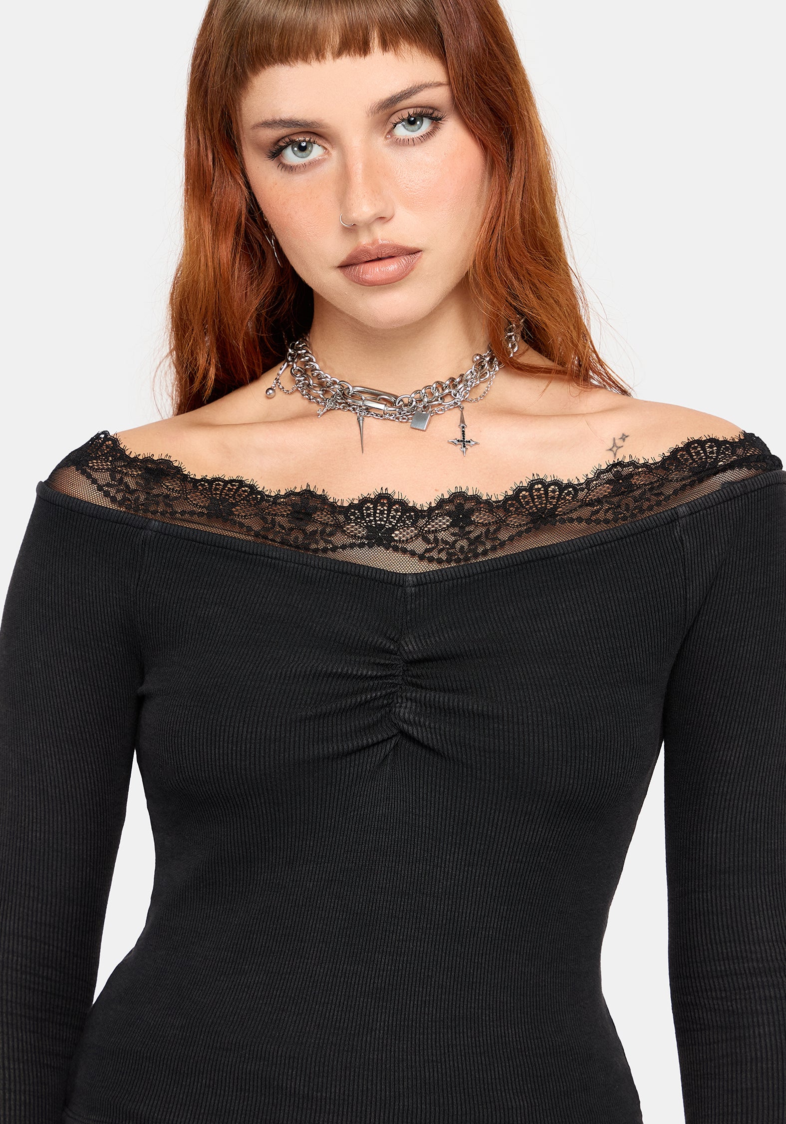 Sydney Ribbed Off The Shoulder Top