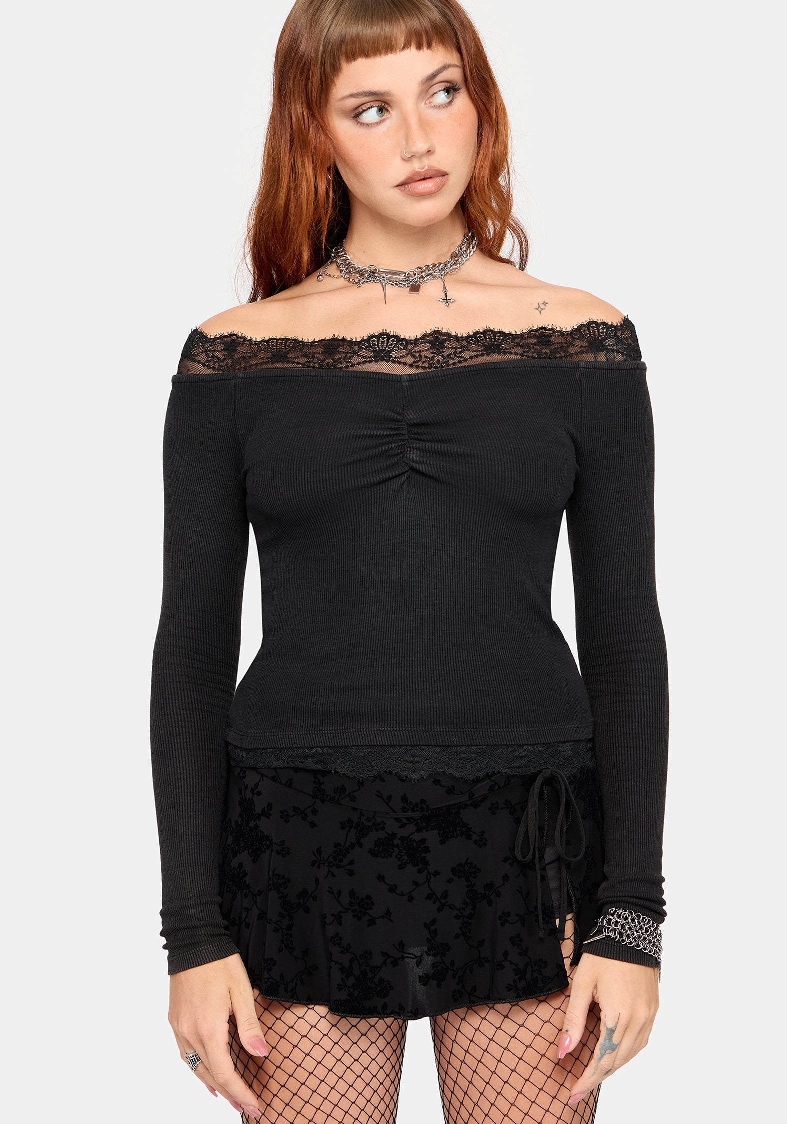 Sydney Ribbed Off The Shoulder Top
