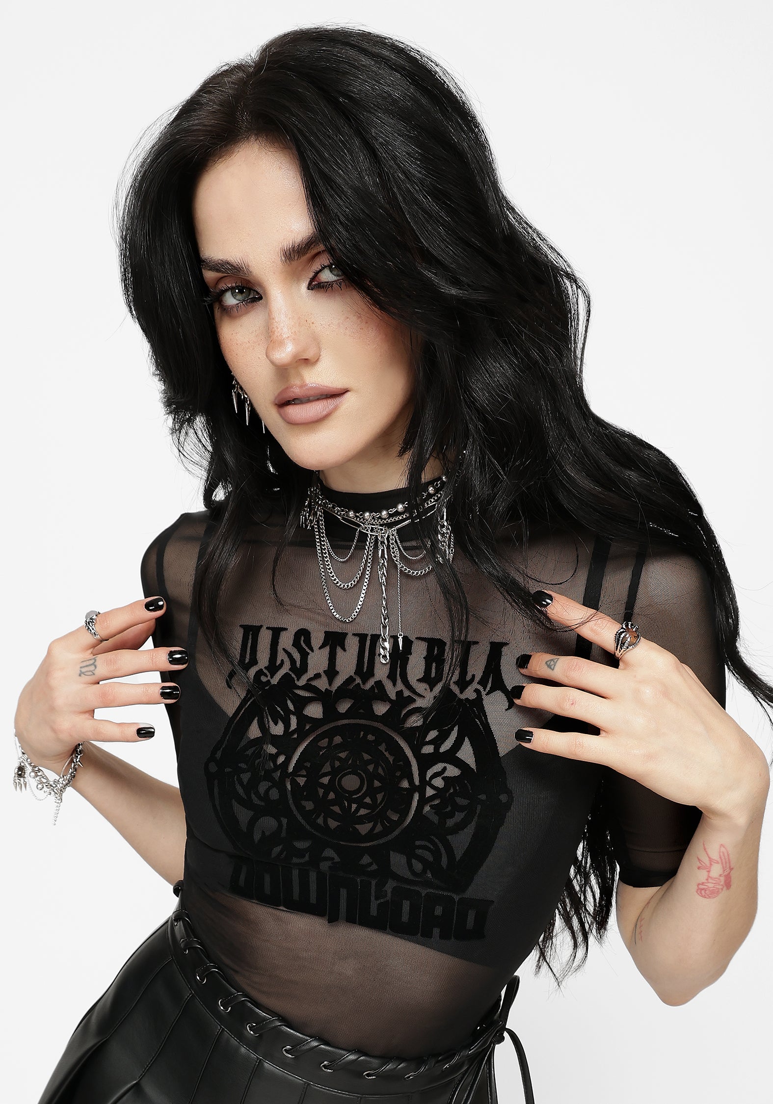 Disturbia X Download Flocked Mesh Top
