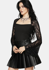 Ashes & Words Square Neck Flock Mesh Top