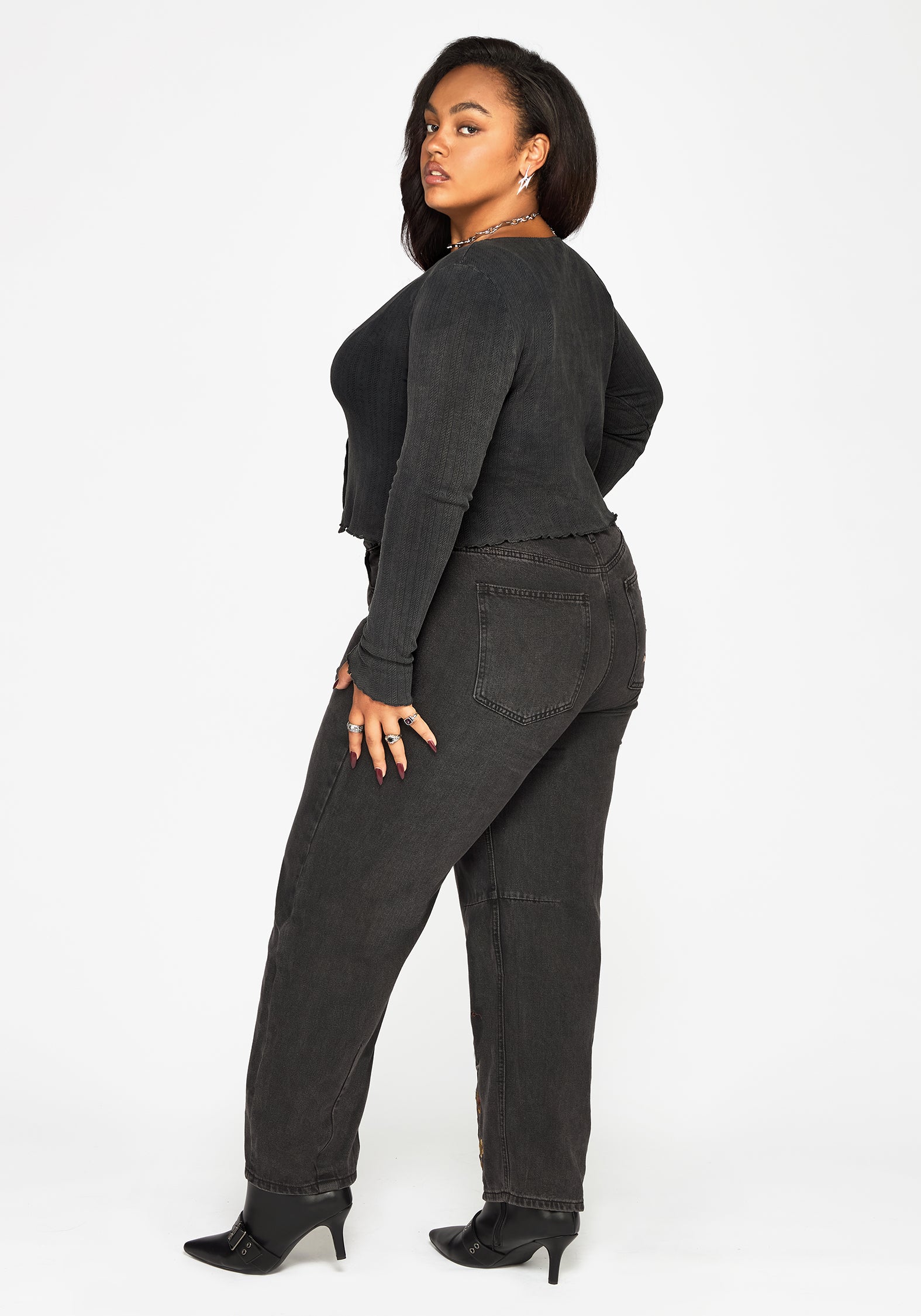Lucera Pointelle Long Sleeve Cardigan