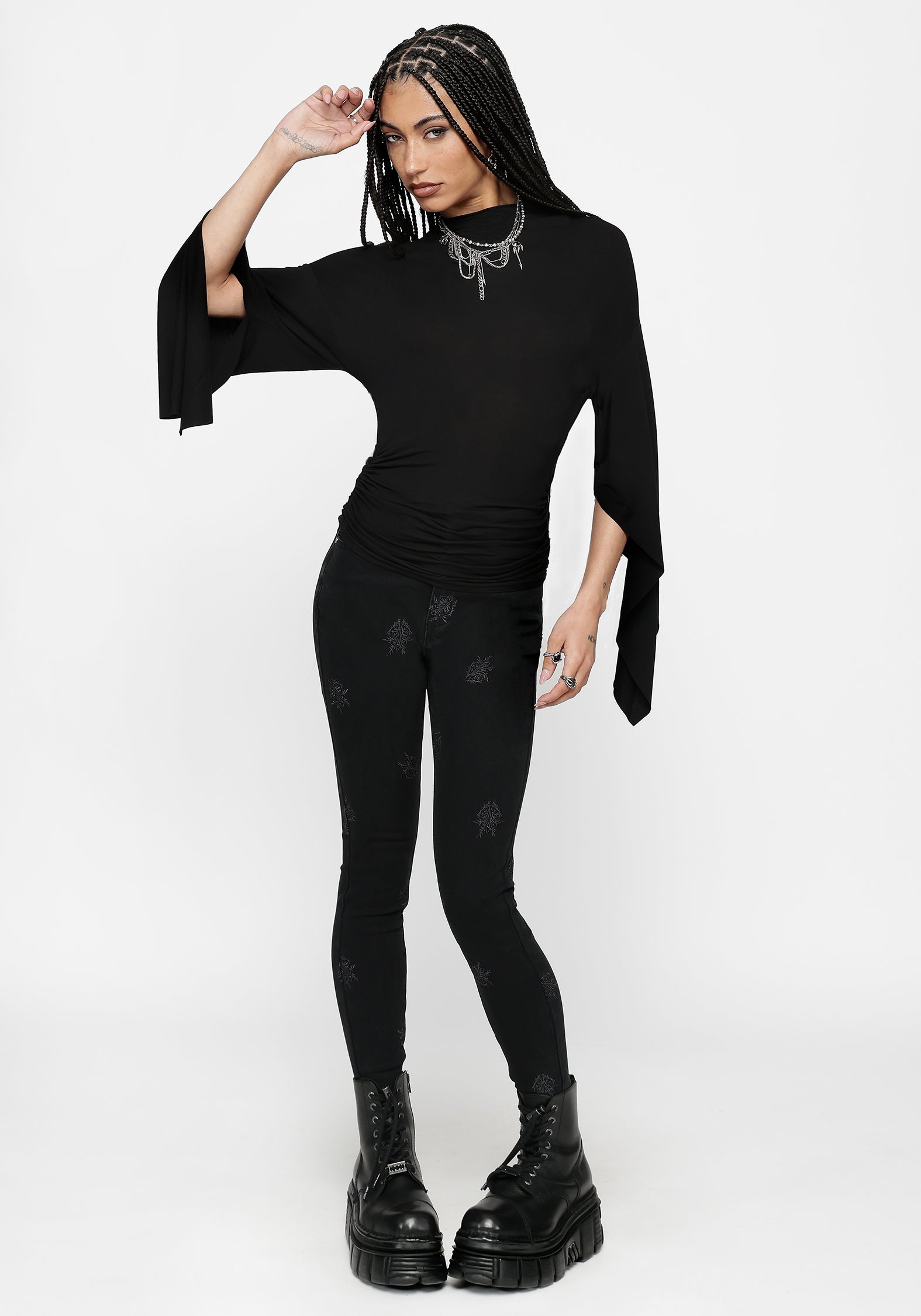 Leela Cape Ruched Top