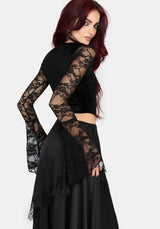 Lara Velour Lace Up Top